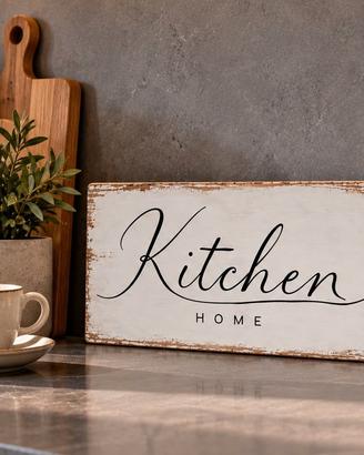 quadretto  "Kitchen HOME" legno  22,5x13,5 cm