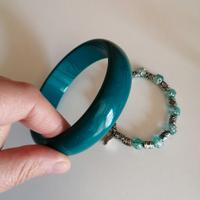 Bracciale rigido bombato verde acqua marina 