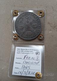 Moneta Argento Preunitaria Crocione 1795 Milano 