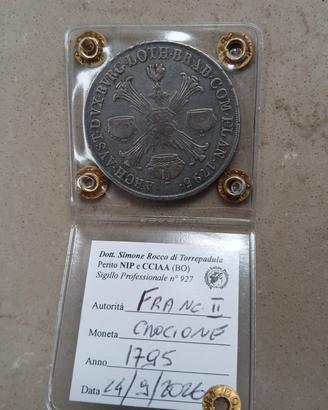 Moneta Argento Preunitaria Crocione 1795 Milano 