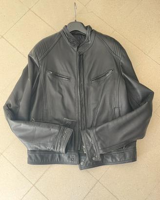 Giacca nera in vera pelle taglia M X-Cape