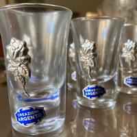 Bicchieri da grappa inserto in argento