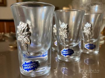 Bicchieri da grappa inserto in argento
