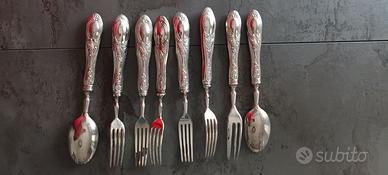 Set vintage per macedonia /The Argento800 acciaio