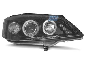 FARI OPEL ASTRA G 97-04 ANGEL EYES LED FONDO NERO
