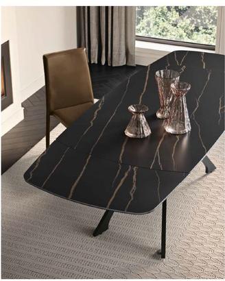 TAVOLO 90X160 ALLUNG.240 CAPODARTE SPIDER NERO POR