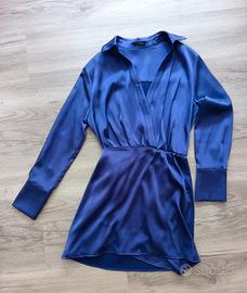 Abito corto, satin viola, Vicolo, tg S. 