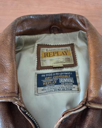 Giacca in pelle vintage REPLAY - modello Aviator