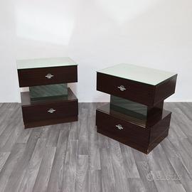 Coppia Di Comodini Ebano Macassar Cubic Design