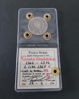 MONETA MOLTO RARA 1 LIRA TORINO 1867