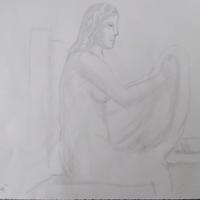 Disegno a matita attribuito a Carlo Carrà 