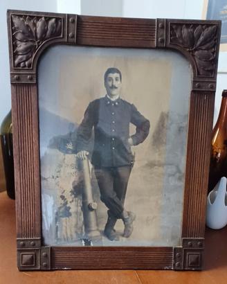 QUADRO RITRATTO FOTOGRAFICO MILITARE PRIMA GUERRA