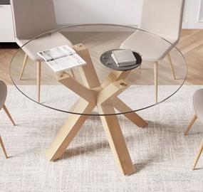 Tavolo rotondo in vetro