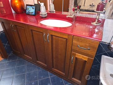 MOBILE BAGNO IN MARMO E LEGNO 