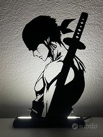 Zoro OnePiece silhouette lampada led
