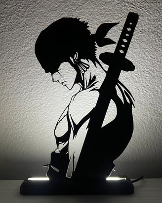 Zoro OnePiece silhouette lampada led