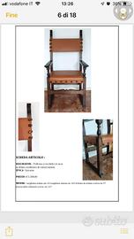 Poltrona antica del '600 in noce - antiquariato