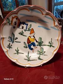 Piatto ceramica di Vietri pifferaio