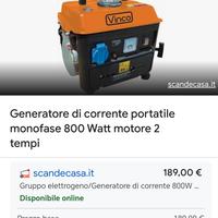 Generatore 800W 2 tempi Nuovo 