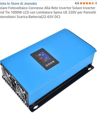 Inverter fotovoltaico grid tie 1000w limitatore