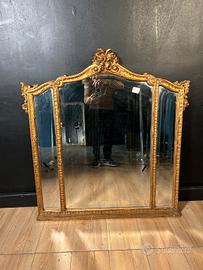 Specchiera in Legno Dorato Stile Luigi XVI