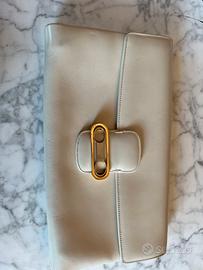 Borsa a mano vintage in pelle avorio