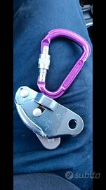 discensore petzl gri gri con moschettone hms