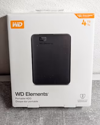WD Elements 4TB Hard Disk Portatile Nuovo
