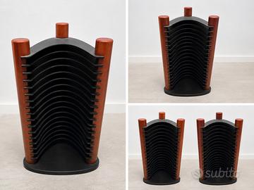 Coppia Porta CD  Anni 90 Legno e Plastica Retro