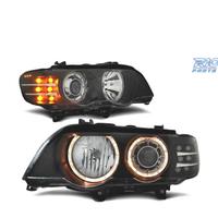 FARI OCCHI ANGEL BMW X5 E53 99-03 FONDO NERO FRECC