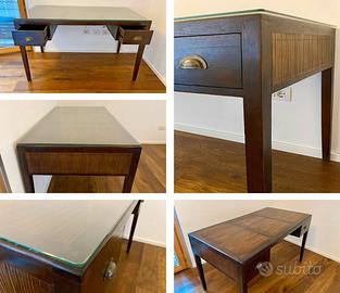 Scrivania Maison du Monde Legno e Bambù con Vetro