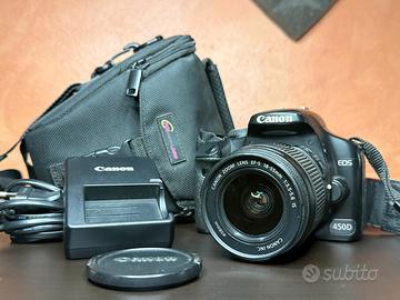Canon EOS 450D con obiettivo 18-55mm IS Reflex