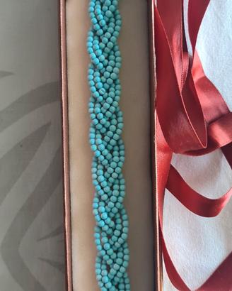 Bracciale in treccia di perline di turchese