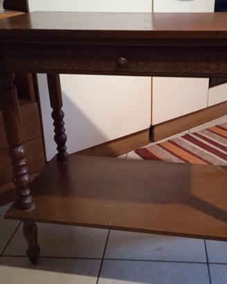 Tavolino antico legno gambe tornite