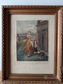 Grande quadro, stampa antica inglese