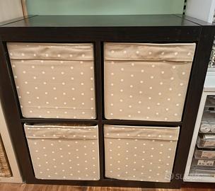 Mobile IKEA Kallax nero 4 scomparti con 4 