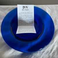 Piatto Centrotavola vetro blu cobalto IVV