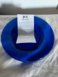 Piatto Centrotavola vetro blu cobalto IVV