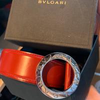 Cintura BULGARI originale pelle cuoio rossa
