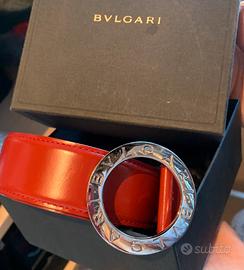 Cintura BULGARI originale pelle cuoio rossa
