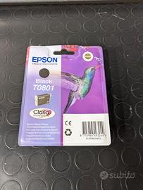 Cartuccia Epson Nero T801 Colibrì ORIGINALE NUOVA