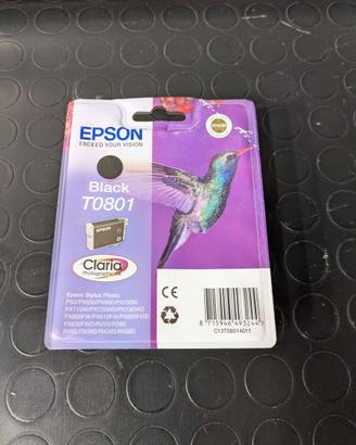 Cartuccia Epson Nero T801 Colibrì ORIGINALE NUOVA