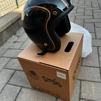 Casco jet Iguana Pendejo nero oro XS