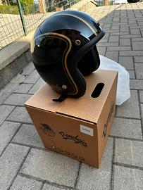 Casco jet Iguana Pendejo nero oro XS