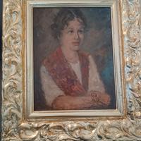 Quadro antico dipinto olio su cartoncino 