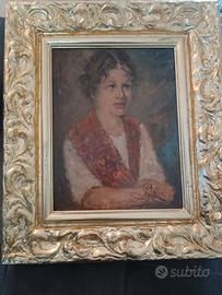 Quadro antico dipinto olio su cartoncino 