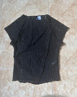 Top traforato nero H&M Divided – XS