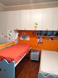 cameretta ragazzi 2 letti scorrevoli +1