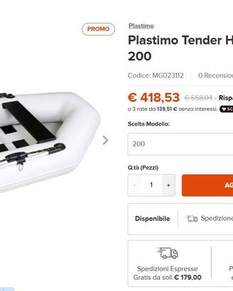 Plastimo Tender Horizon a Stecche 200