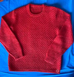 Maglione ai ferri lana rossa